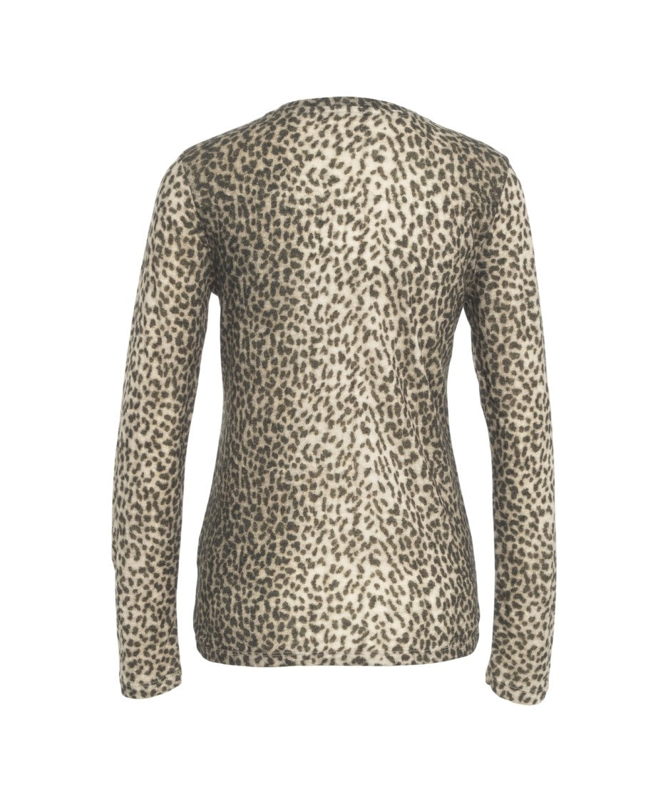 Majestic Filatures Fitted Long-Sleeve T-Shirt With All-Over Animal Print