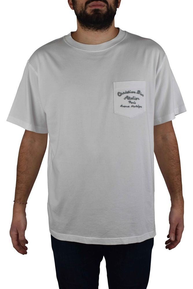 Dior Cotton Relaxed Fit T-Shirt With Embroidered Logo Details