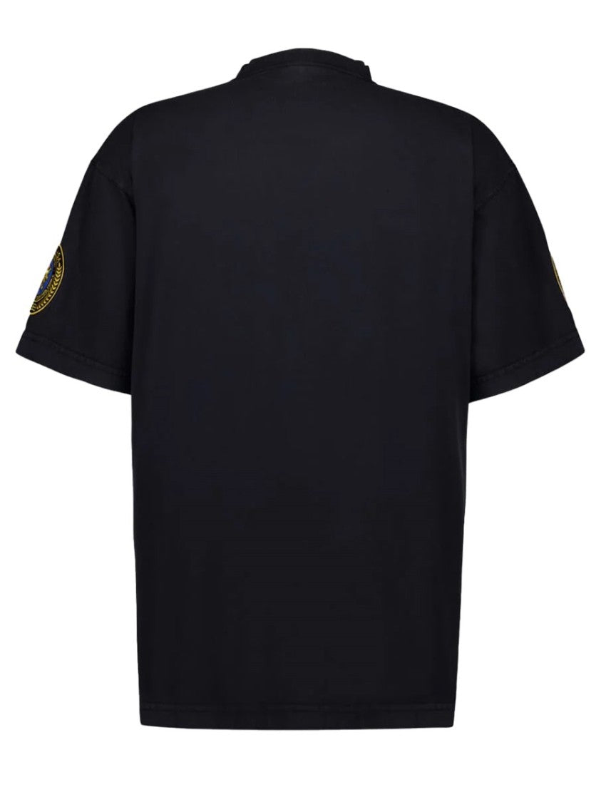 Balenciaga Boxy Logo Patch Cotton T-Shirt