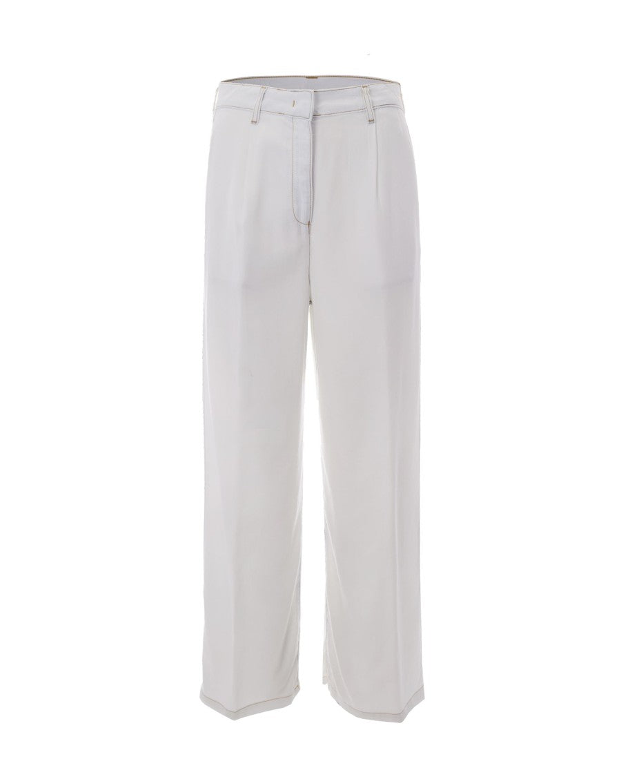 Patrizia Pepe Wide Leg Tencel Jeans With Super Bleach Finish