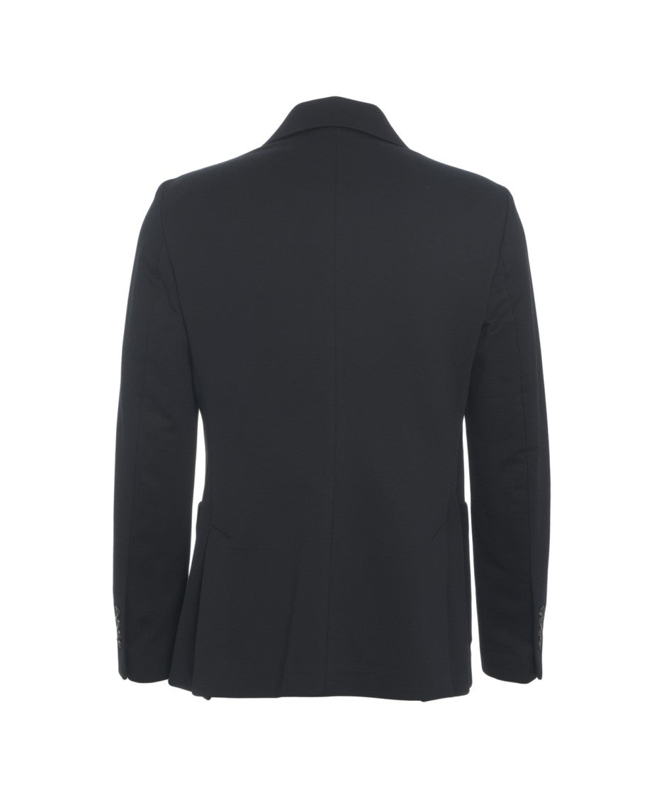 Circolo 1901 Double-Breasted Knit Texture Blazer With Wide Lapels