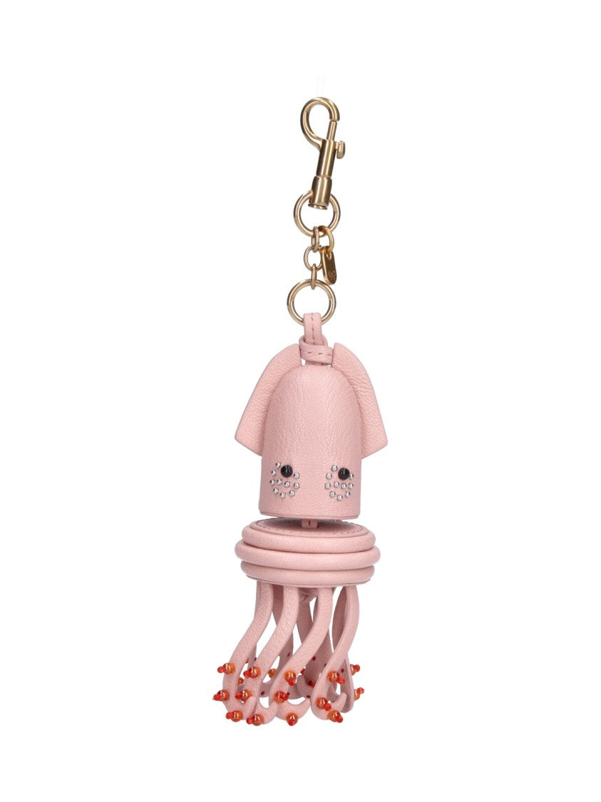 Anya Hindmarch Pink Squid Goat Leather Key Charm
