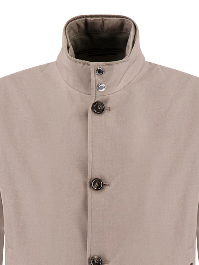 Moorer Beige High Collar Jacket