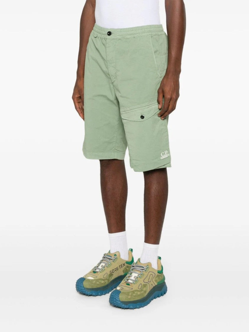 C.P. Company Sage Green Twill Stretch Shorts
