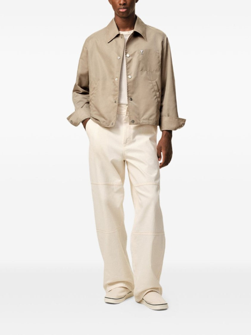 Ami Paris Beige Water Repellent Button Front Jacket