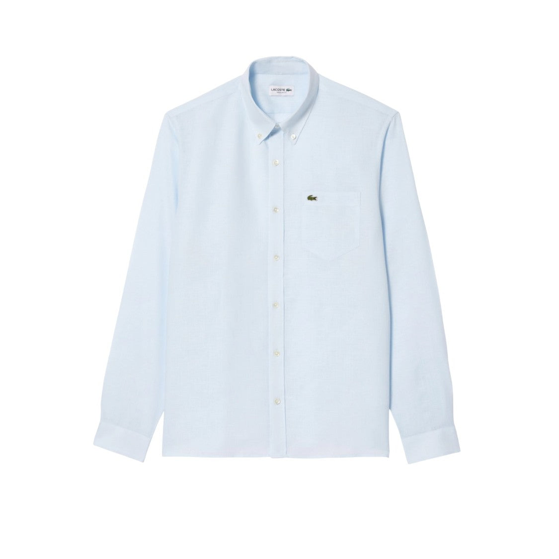 Lacoste Blue Straight Cut Refined Linen Shirt