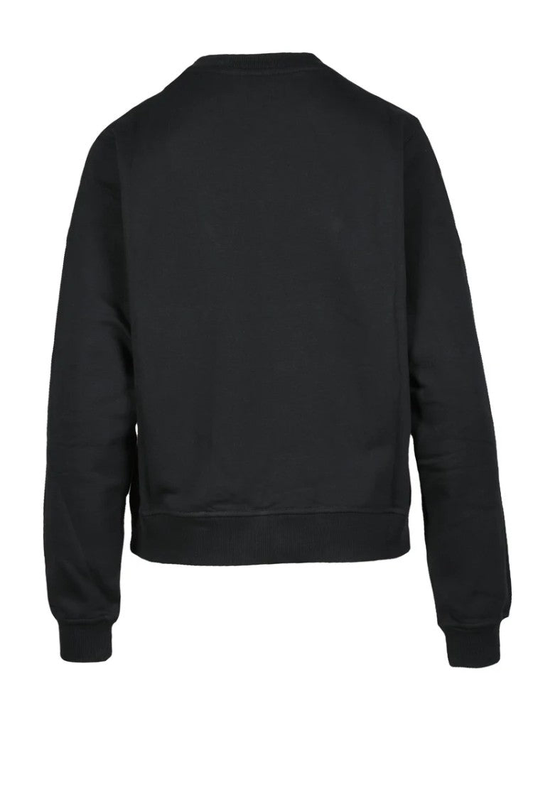 Diesel Black Cropped Cotton Sweatshirt