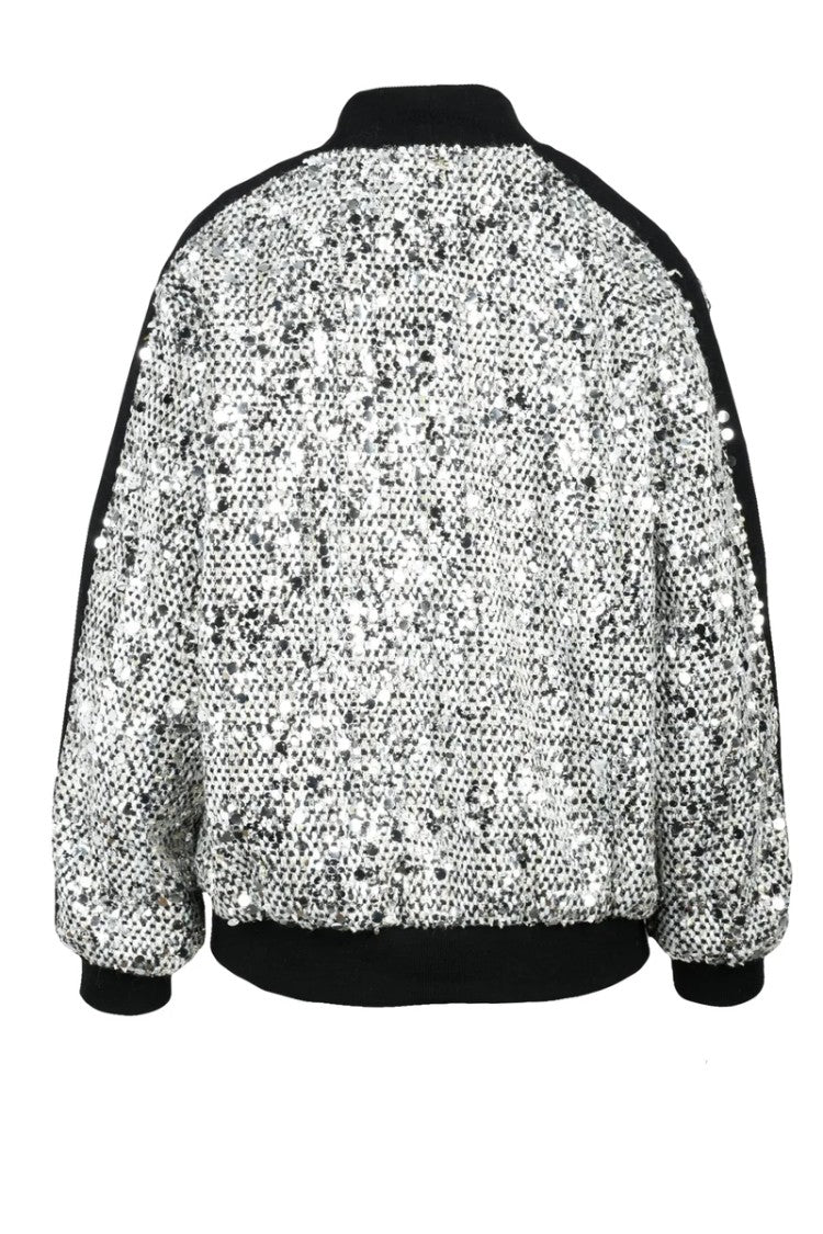 Souvenir Bouclé Jacket With Snaps - Silver