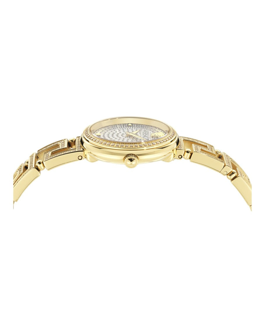 Versace Greca Goddess Diamond Watch With Yellow Gold Case