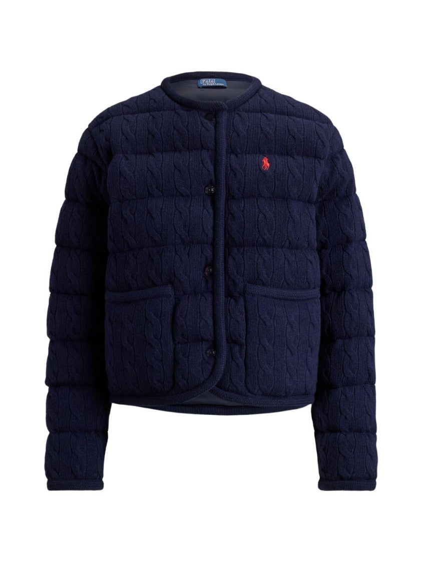 Polo Ralph Lauren Cable-Knit Textured Quilted Snap-Button Jacket