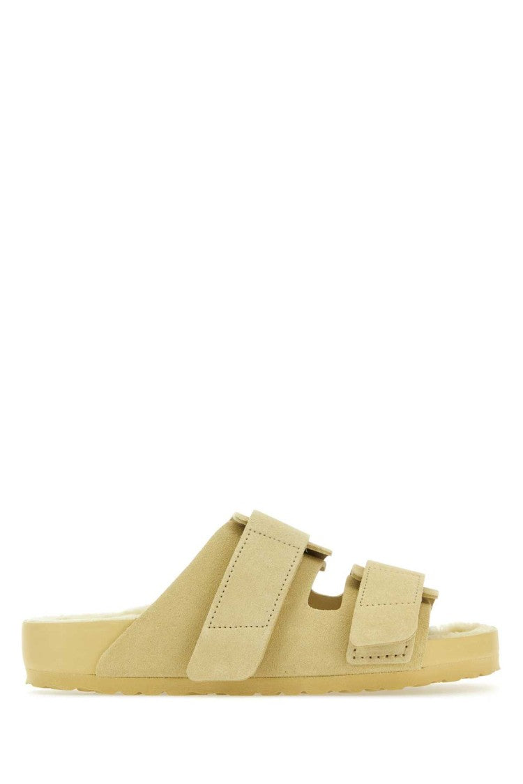 Birkenstock Cream Suede Slippers