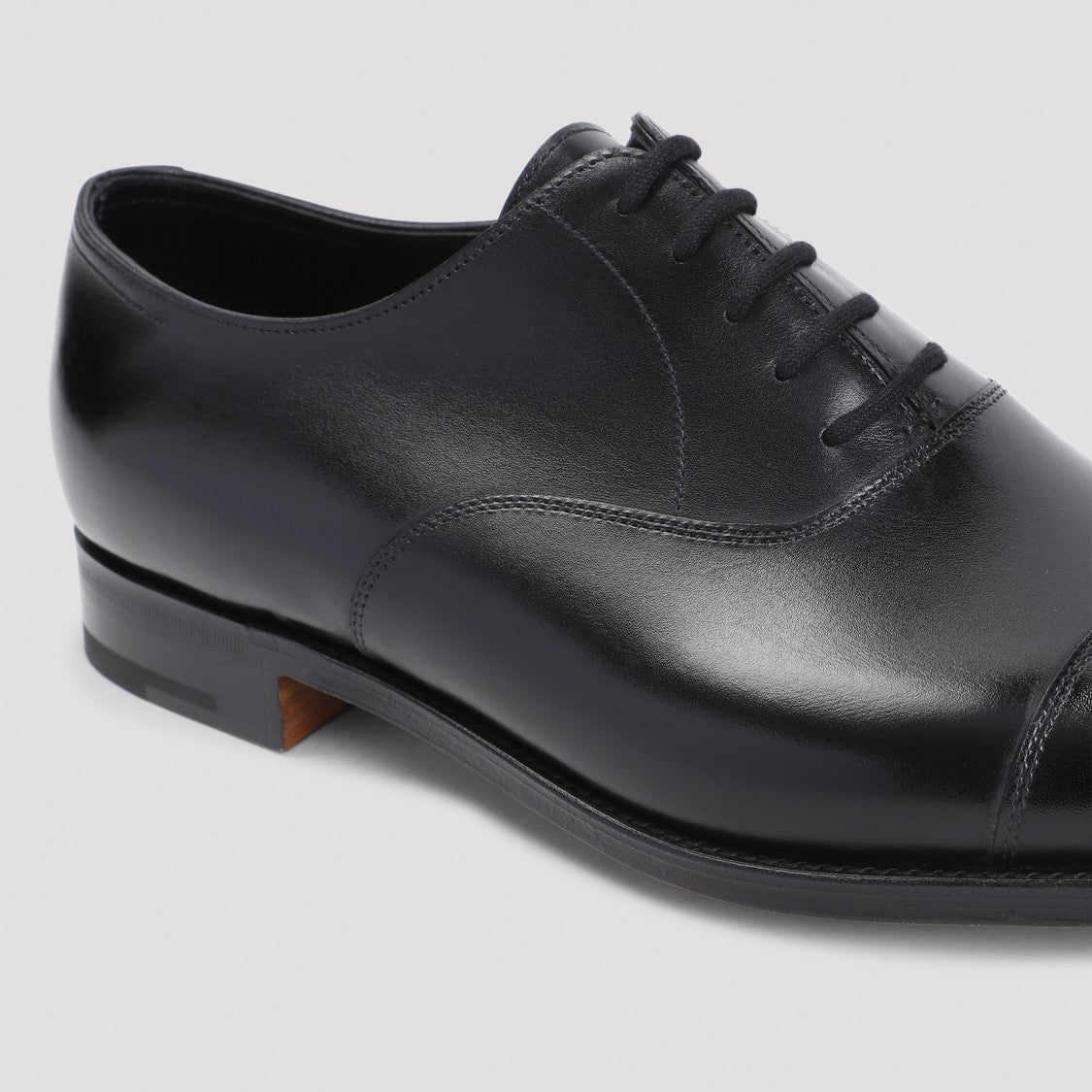 John Lobb City Ii Black Calf Leather Oxfords
