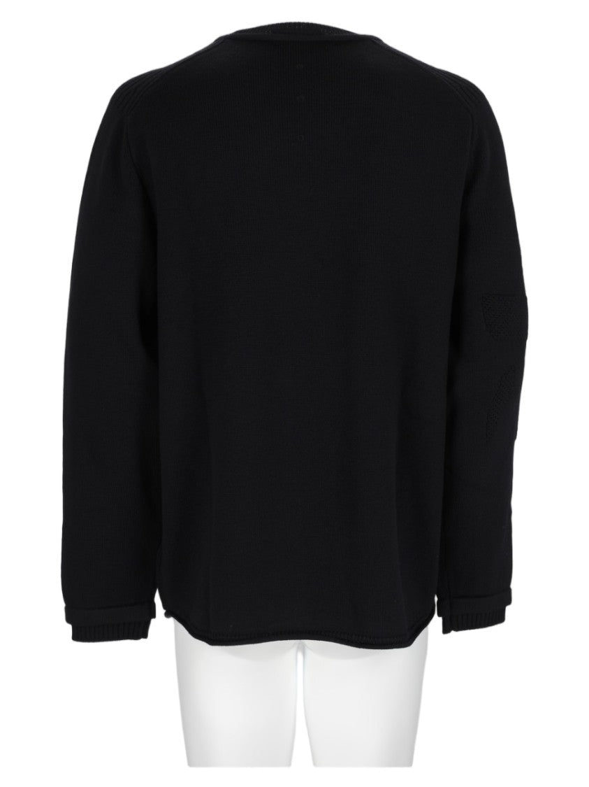 Premiata Black Relaxed Fit Ribbed Knit Sweater