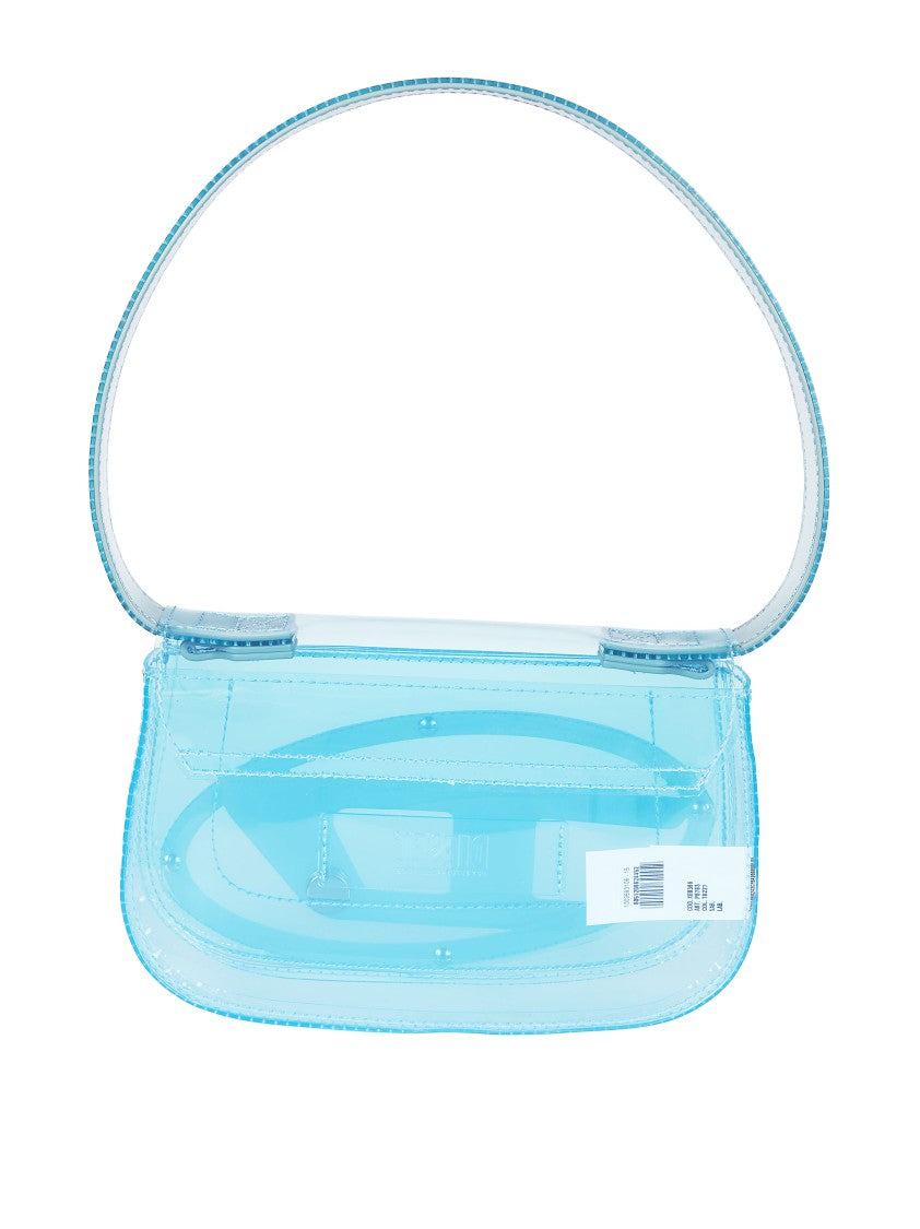 Diesel Blue 1Dr Transparent Embossed Shoulder Bag