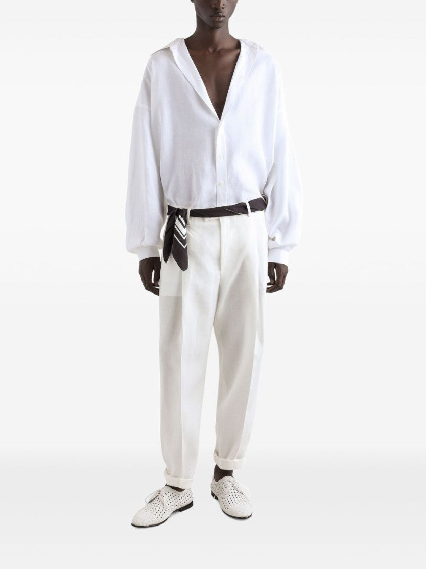 Dolce & Gabbana Button-Down Shirt With Box-Pleat Detail And Drop Shoulder Design