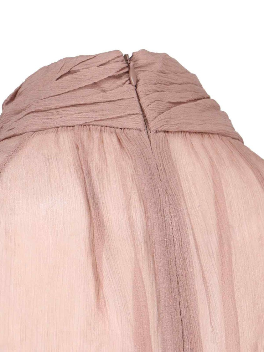 Staud Asymmetrical Mini Chiffon Dress With Front Cut-Out