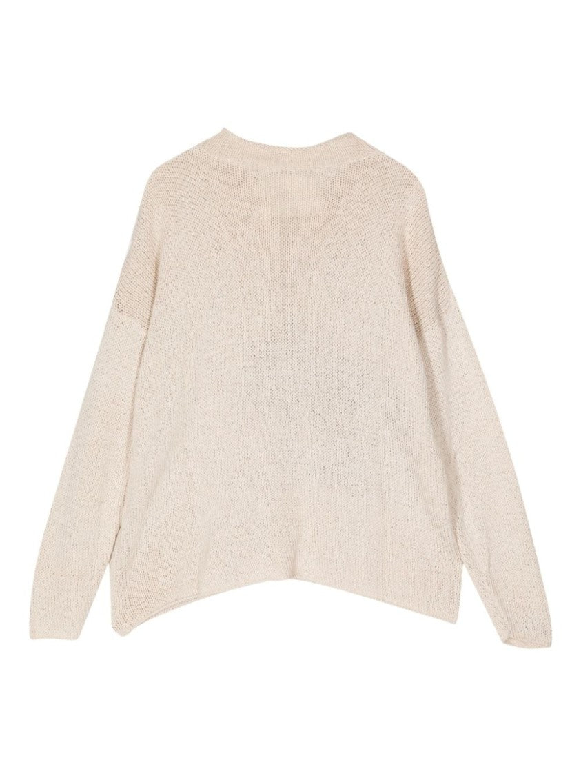 Story Mfg Ecru Organic Cotton Sweater With Crochet Detailing