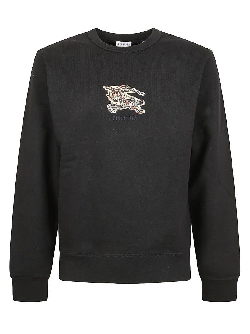 Burberry Equestrian Knight Patch Black Cotton Sweatshirt