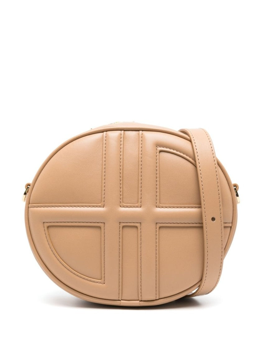 Patou Oval-Shaped Beige Calf Leather Bag