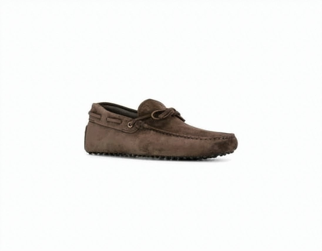Tod's Suede Driving Shoes With Bow Detail And Pebbled Sole