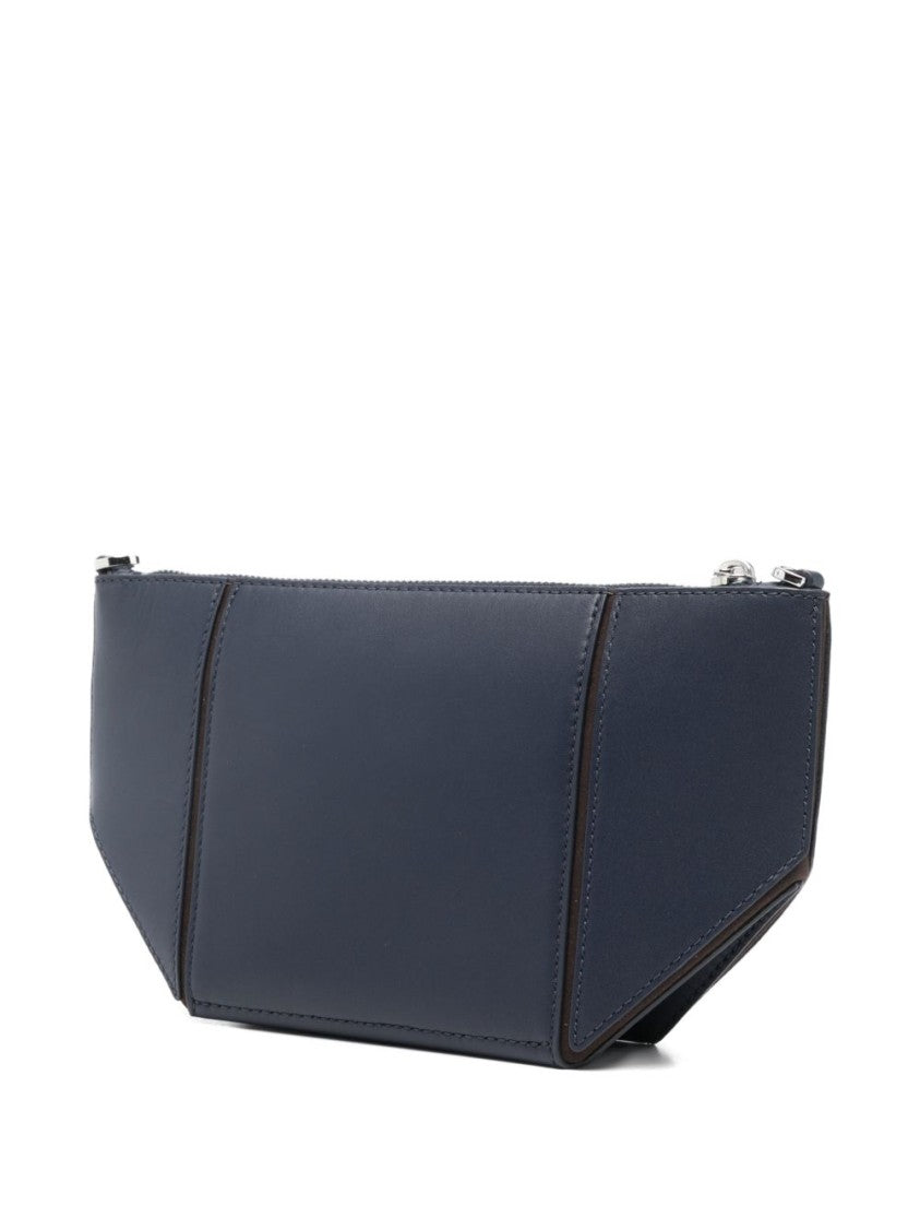 Michael Kors Compact Blue Calf Leather Shoulder Bag