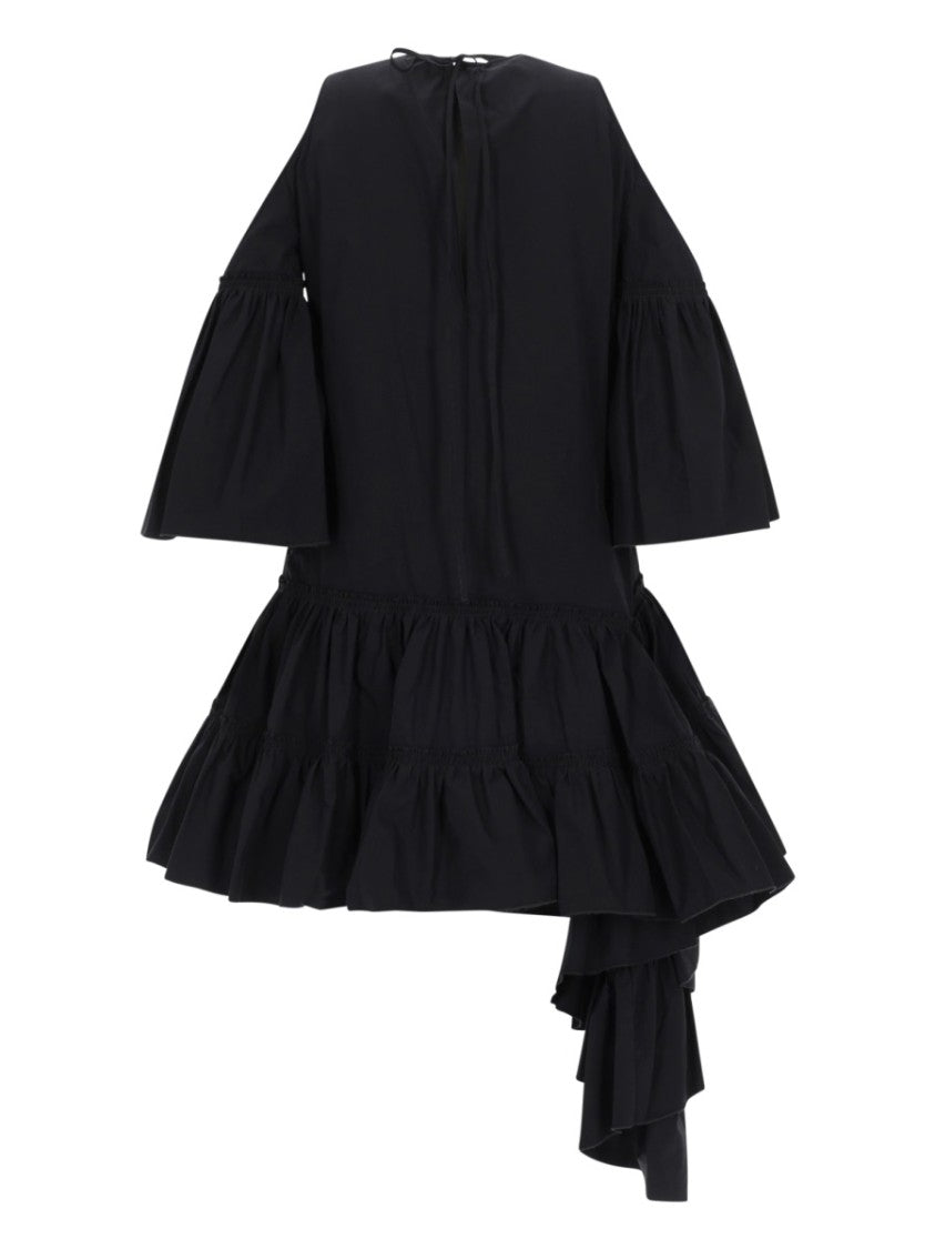 J. W. Anderson A-Line Mini Dress With Cascading Ruffles And Cut-Out Shoulders