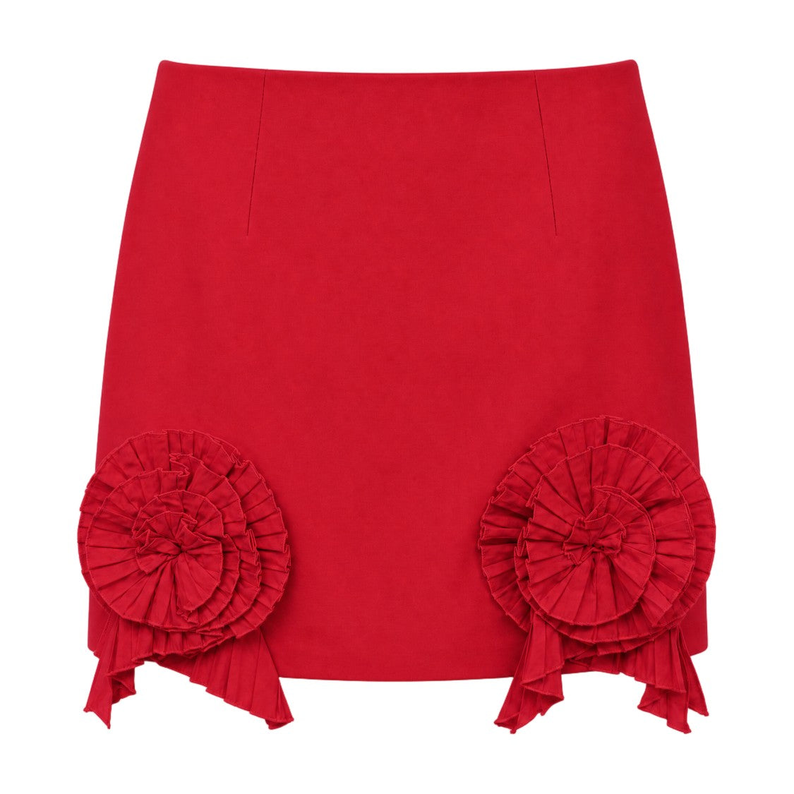 Blumarine Red Floral Appliqué Mini Skirt