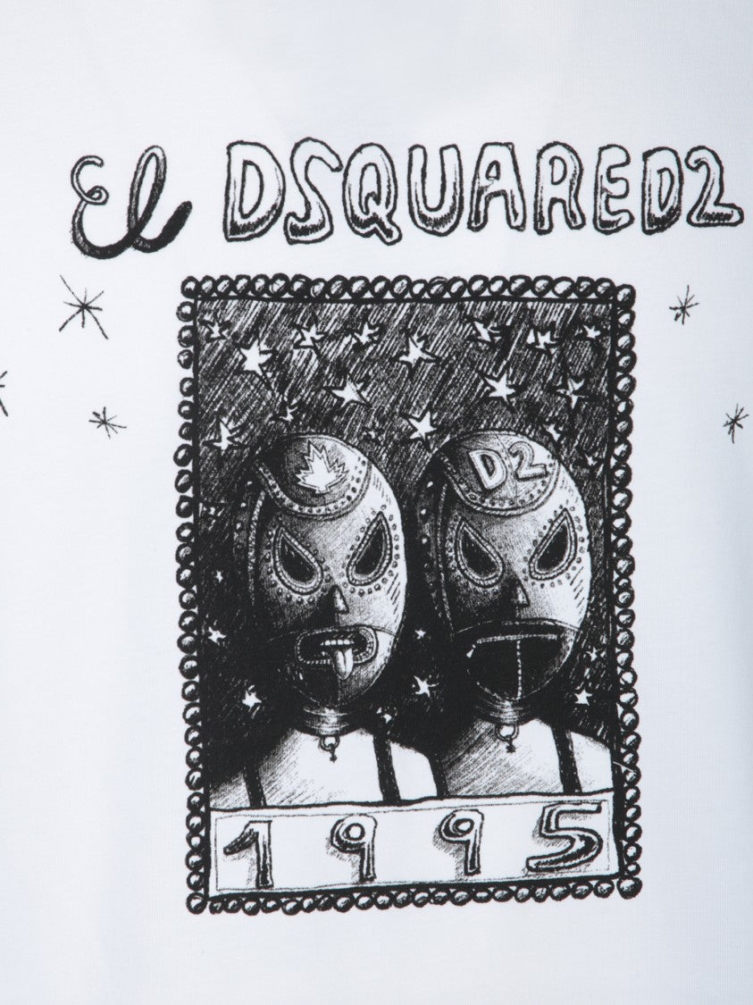 Dsquared2 Short Sleeve Crewneck T-Shirt With Bold Graphic Print