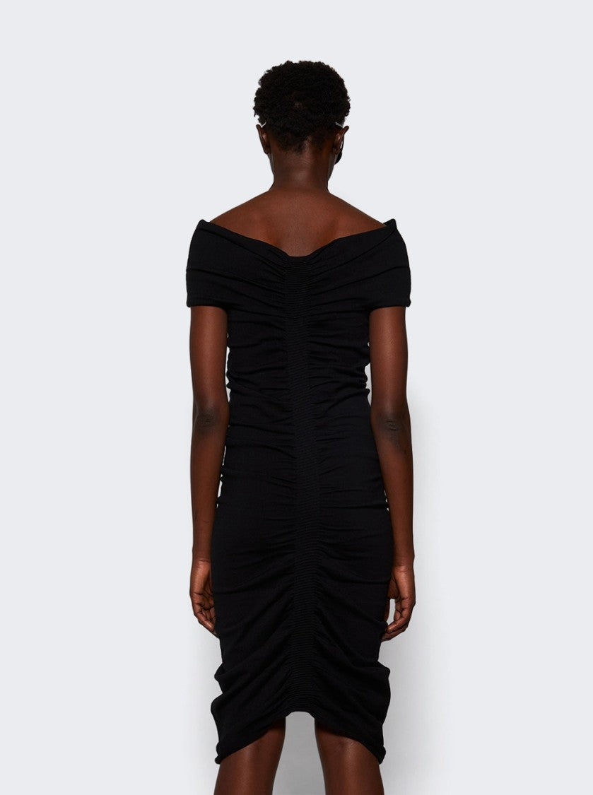 Alexander Wang Off Shoulder Ruched Dress Black