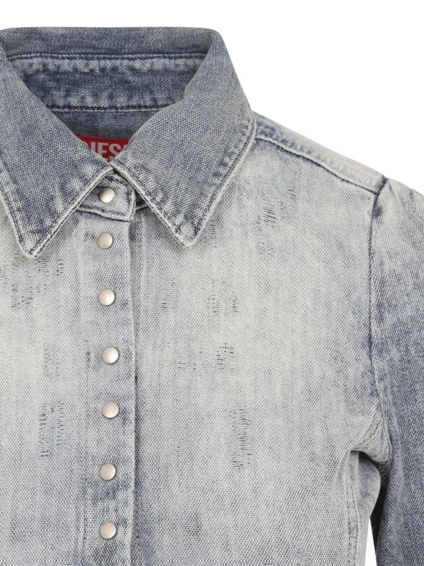 Diesel Fitted Light Blue Denim Top