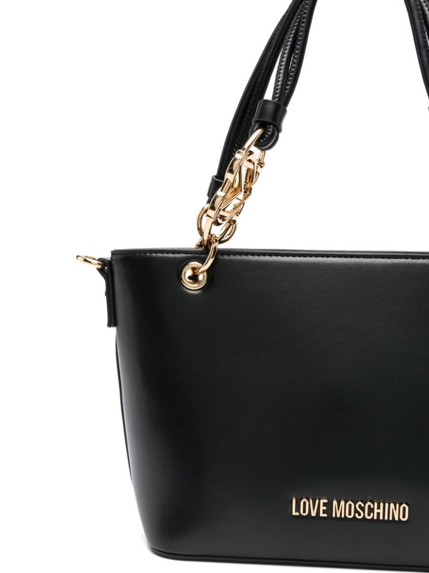 Love Moschino Structured Handbag With Gold-Tone Accents