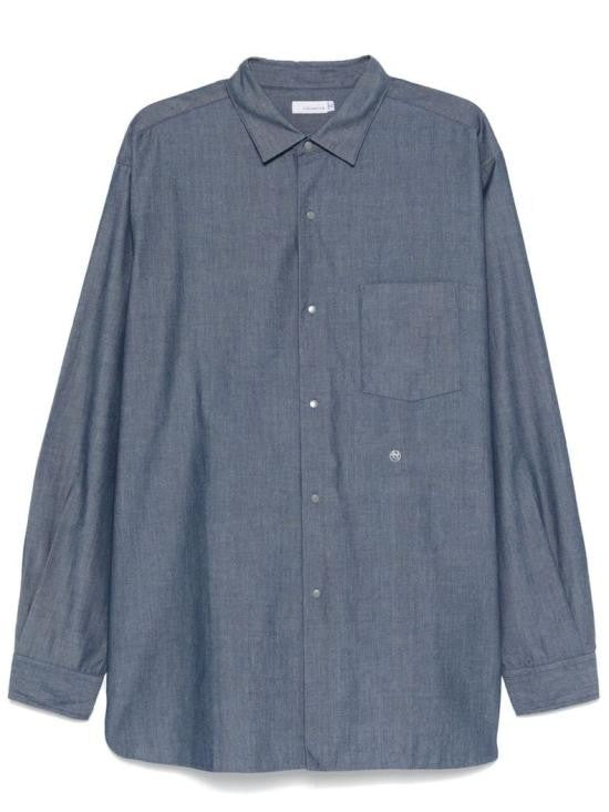 Nanamica Relaxed Fit Long-Sleeve Shirt With Classic Collar And Textured Fabric