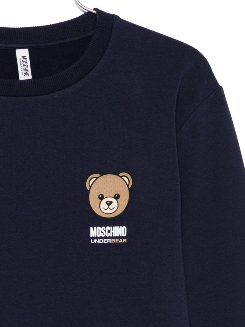 Moschino Navy Blue Crew Neck Sweatshirt