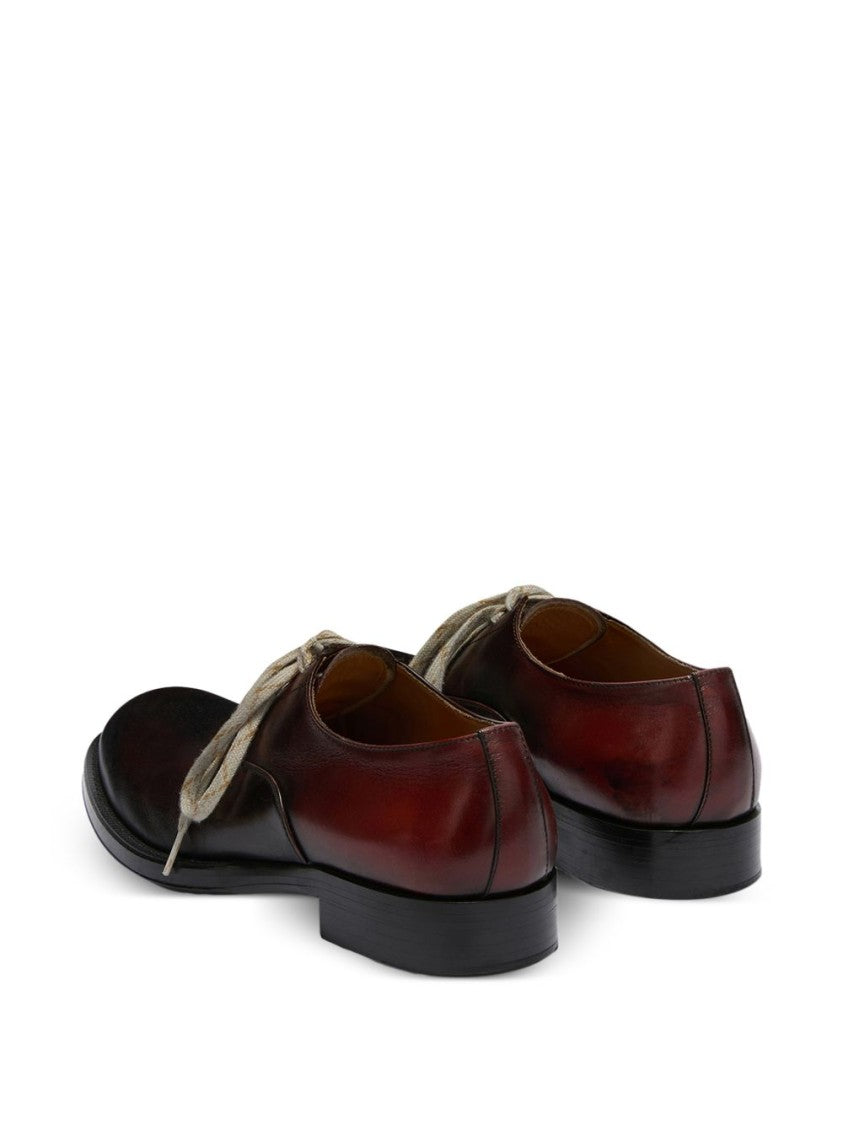 Dries Van Noten Brown Two Tone Lace Up Flats