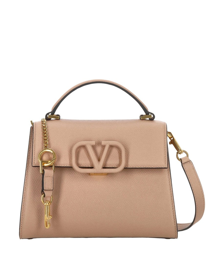 Valentino Structured Gold-Hardware Top Handle Bag