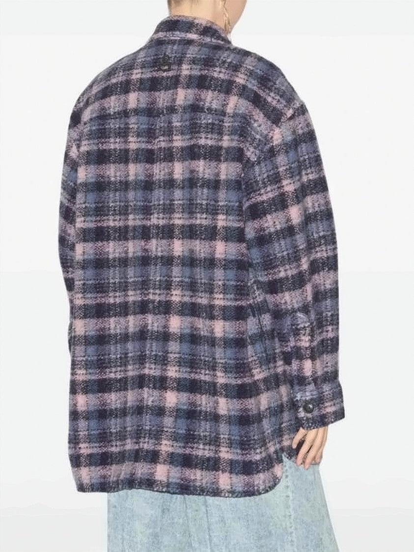 Isabel Marant Plaid Oversized Jacket With Classic Collar