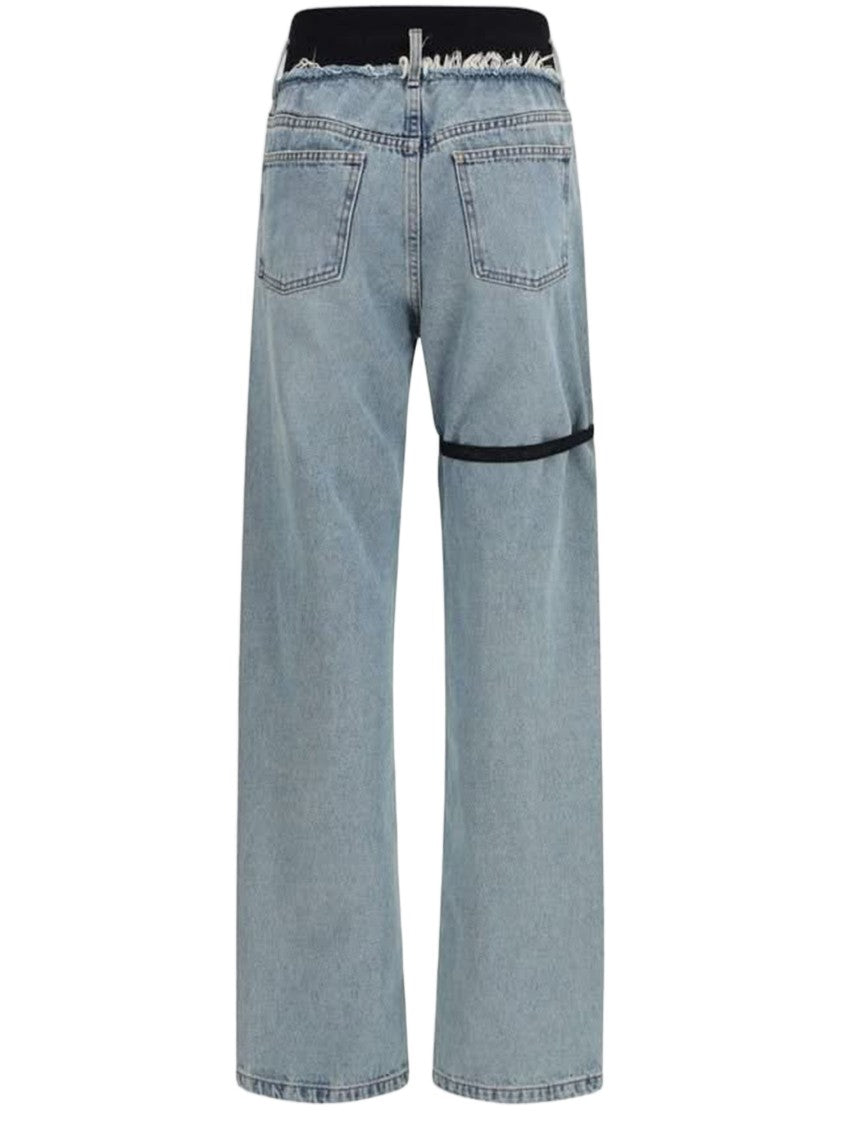 Alainpaul High-Waisted Wide-Leg Cotton Jeans