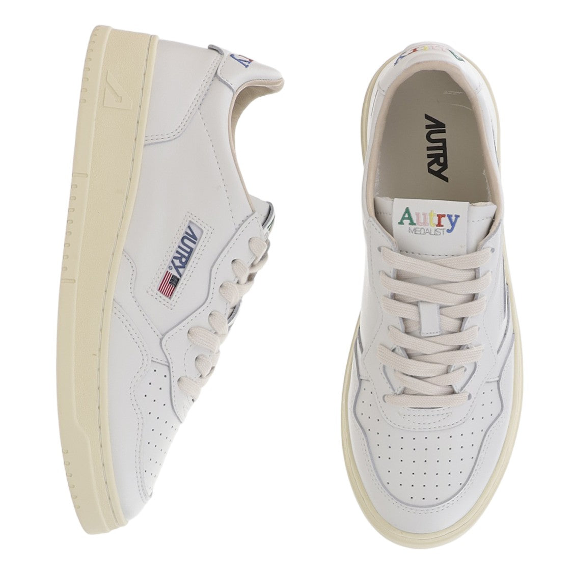 Autry White Medalist Low Leather Sneakers