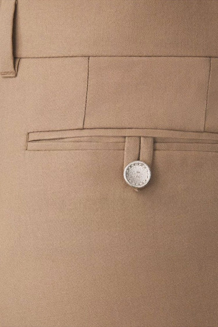 Dior Beige Cotton-Blend Formal Pants