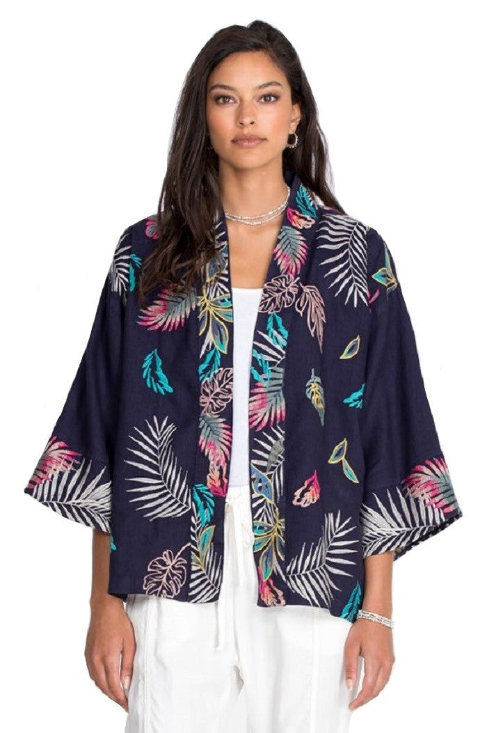 Johnny Was Kaluhi Linen Cropped Kimono - J43621-5