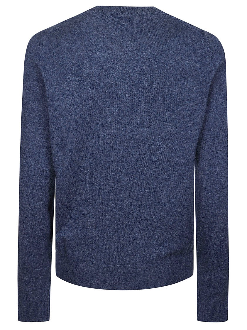 Ballantyne Plain Fitted V-Neck Cashmere Sweater
