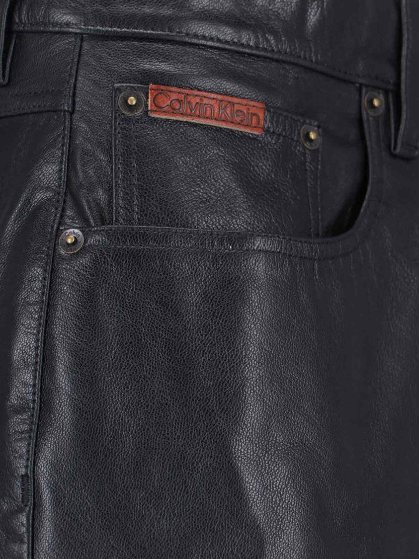 Calvin Klein Goat Leather Pants – Black