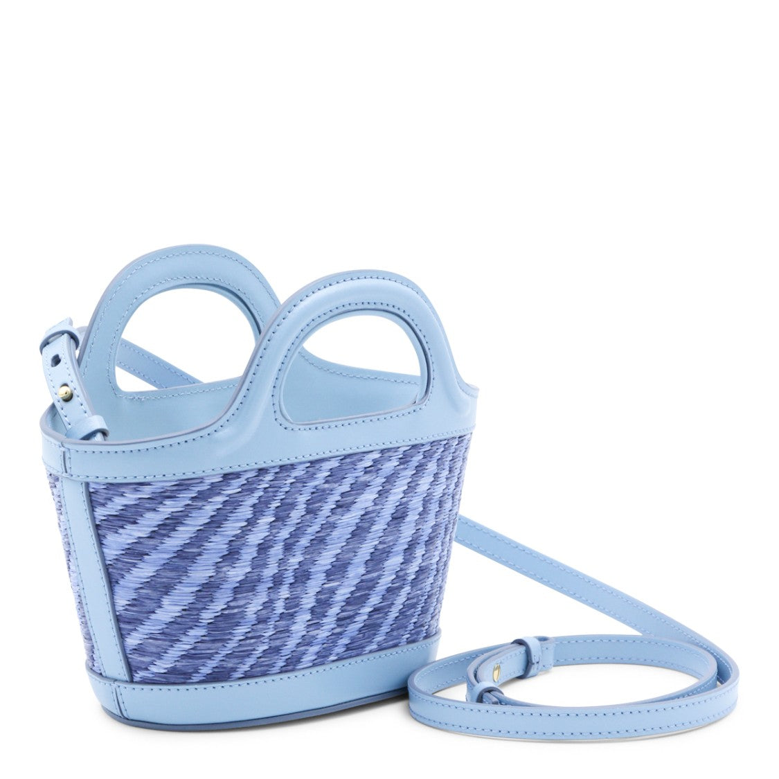 Marni Light Blue Raffia Satchel