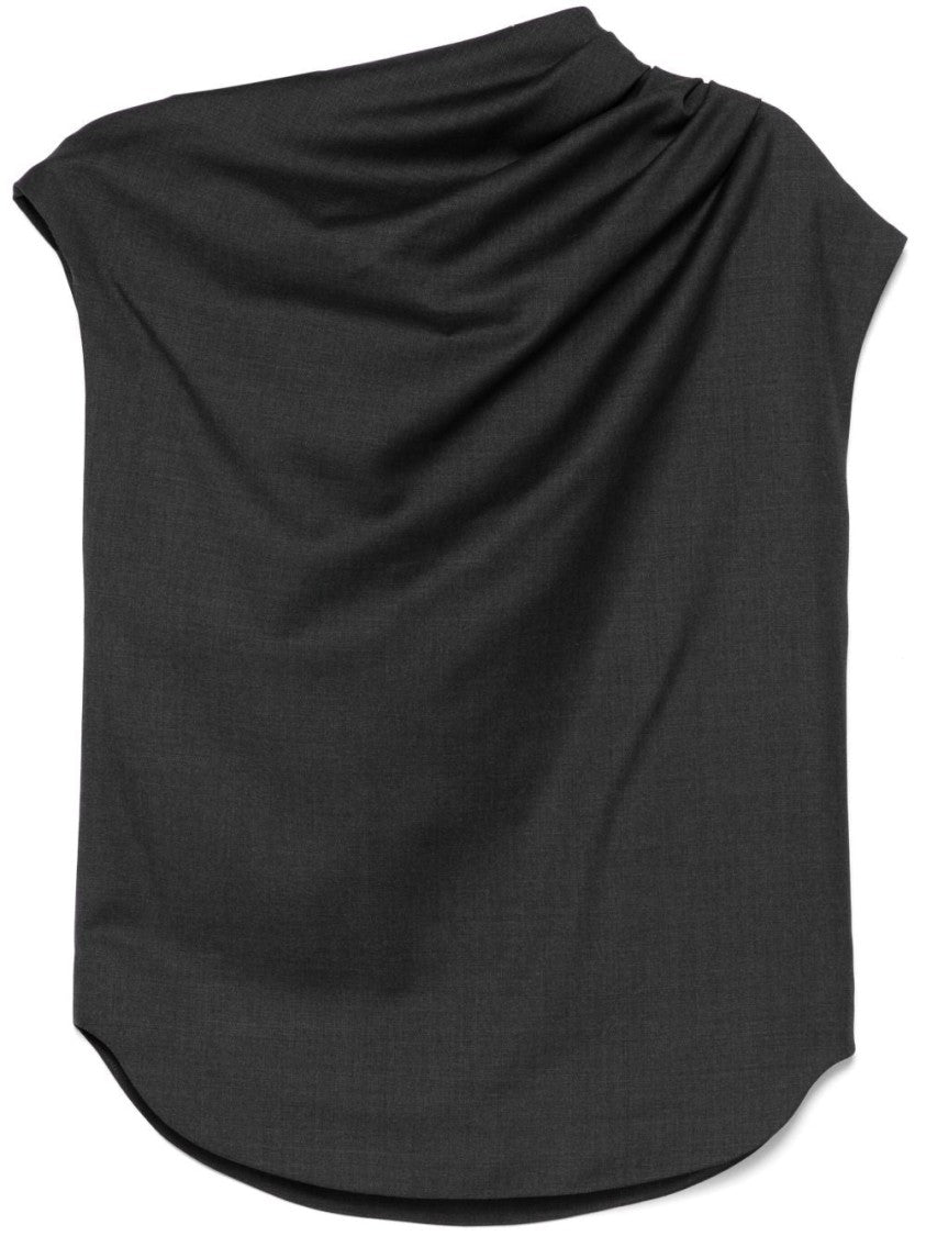 Loulou Studio Anthracite Grey Lyra Blouse