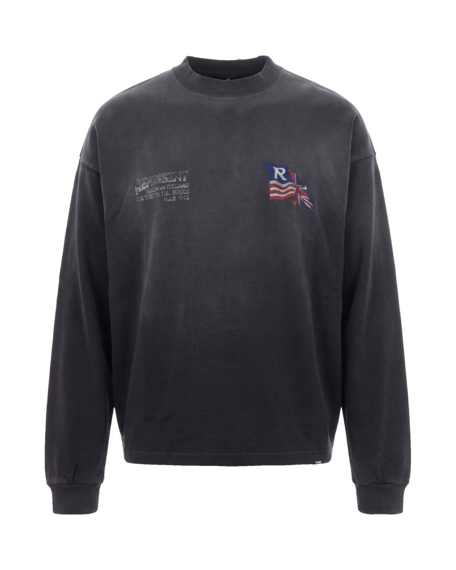 Represent Washed Black Eagle Graphic Cotton T-Shirt