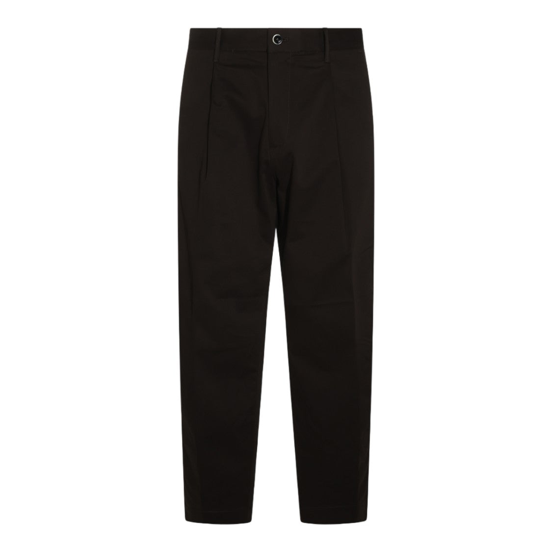 Nine In The Morning Black Minimalist Button Closure Tailored Straight-Leg Pants
