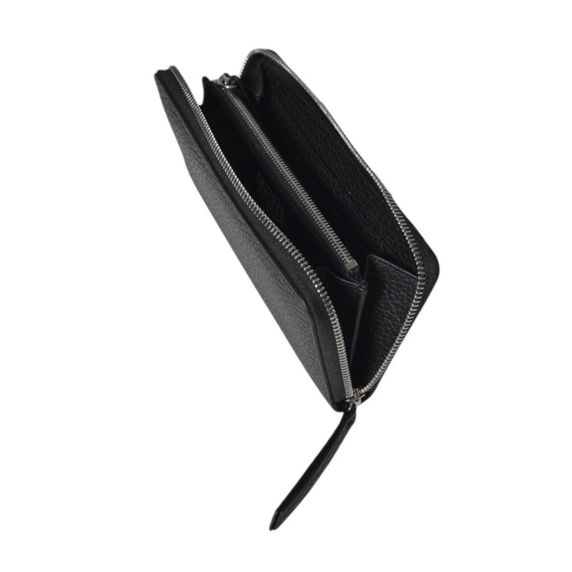 Maison Margiela Continental Wallet In Soft Grained Calf Leather With Zip Closure