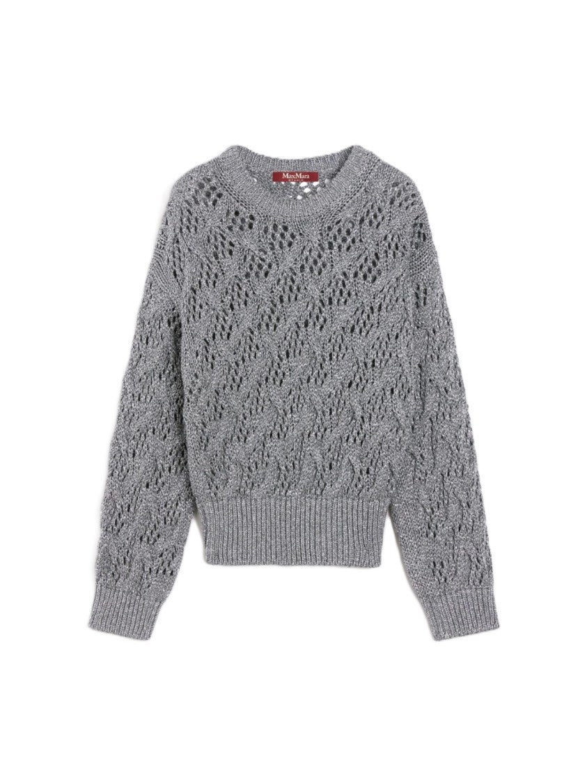 Max Mara Refined Open-Knit Sweater With Metallic Fiber Detail