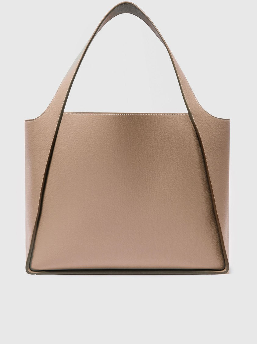 Stella Mccartney Neutral Tote Bag Grainy Embossed Totes