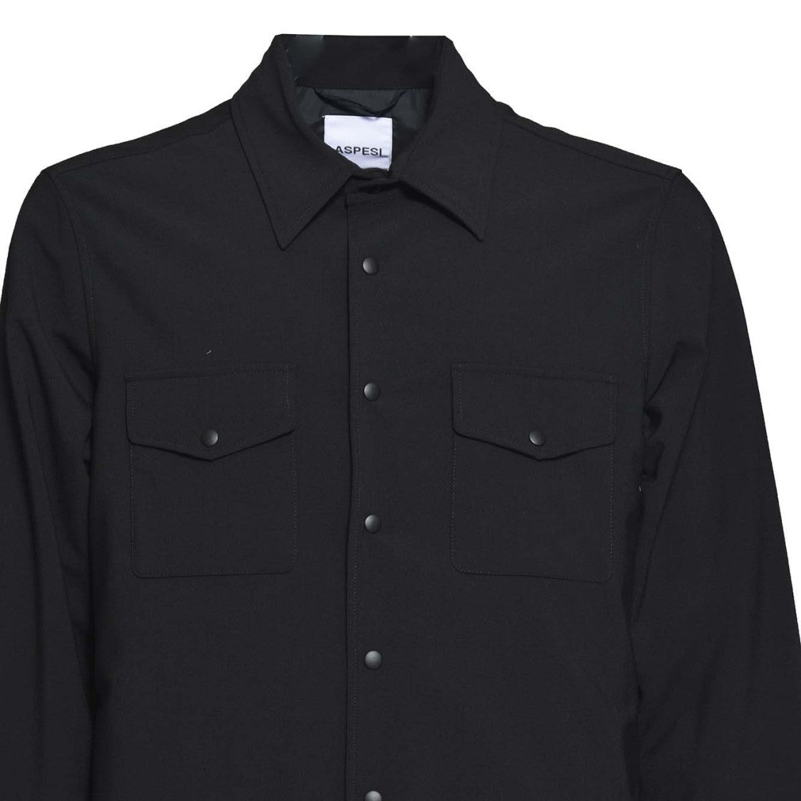 Aspesi Padded Black Flannel Overshirt